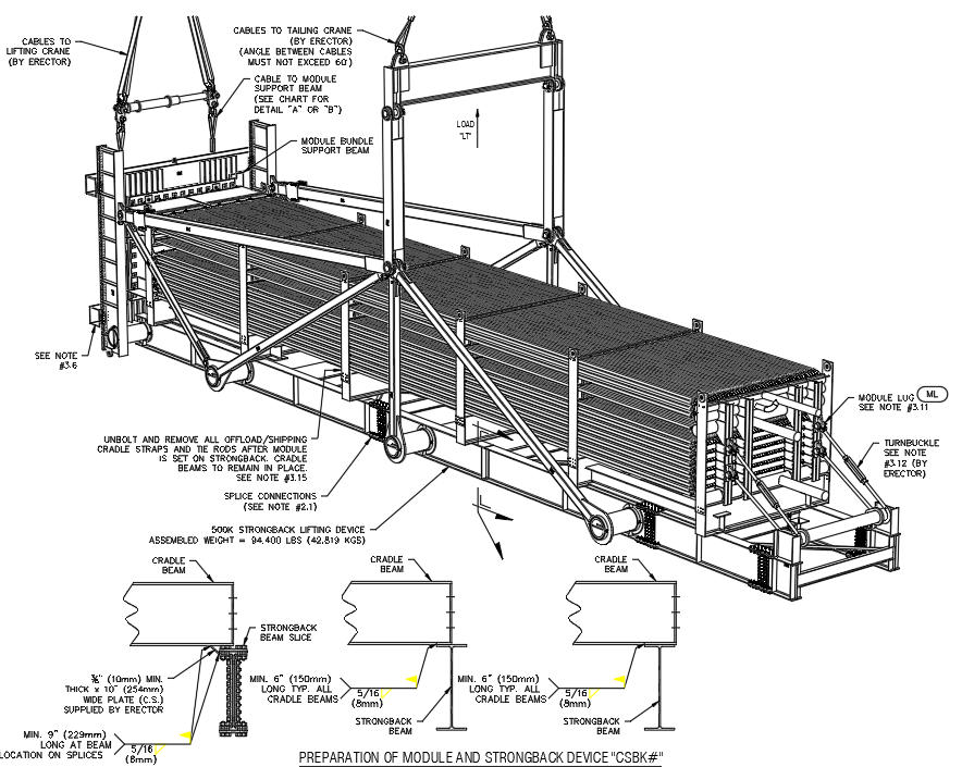 Module lifting drawing engineering drawing